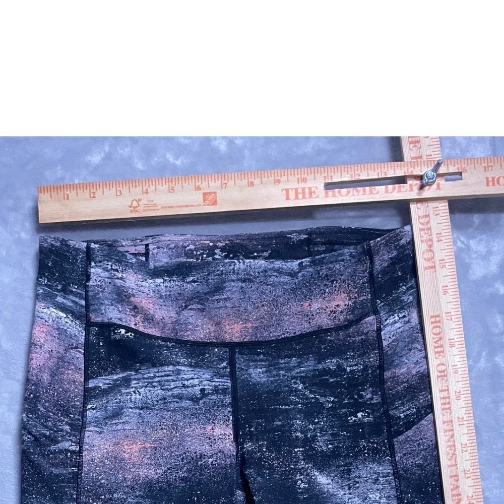 Lululemon Speed Up Tights Abstract Print Pink Black Running Leggings Womens 10